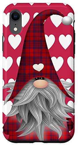 iPhone XR Valentines Day Gnome Hearts  and  Love Buffalo Plaid Woman Gift Case