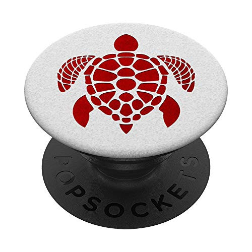 Red Sea Turtle On White PopSockets PopGrip Swappable Grip for Phones  and  Tablets