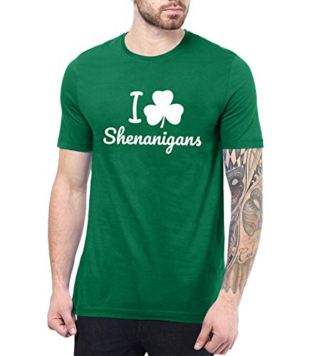 Decrum Mens Green St Patricks Day Shenanigans Shirt   Shenanigans XL