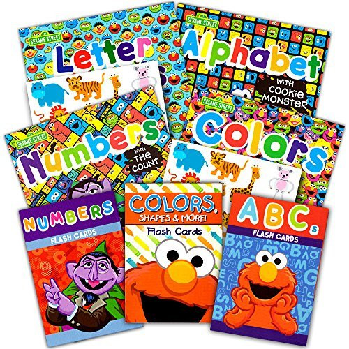 Sesame Street Flash Cards and Workbooks Super Set Toddler Kids -- 4 Workbooks and Over 100 Flash Cards with Reward Stickers (Sesame Street ABCs, Numbers, Letters and Colors)