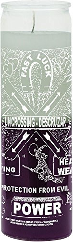 Indio 7 Day Glass Candle Uncrossing White Purple