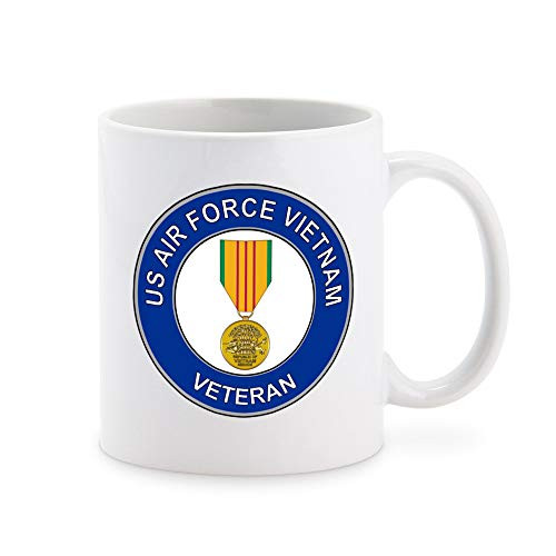 U.S. Air Force Veteran with Vietnam Medal Coffee Mug Tea Cup Novelty Gift Mugs 11 oz