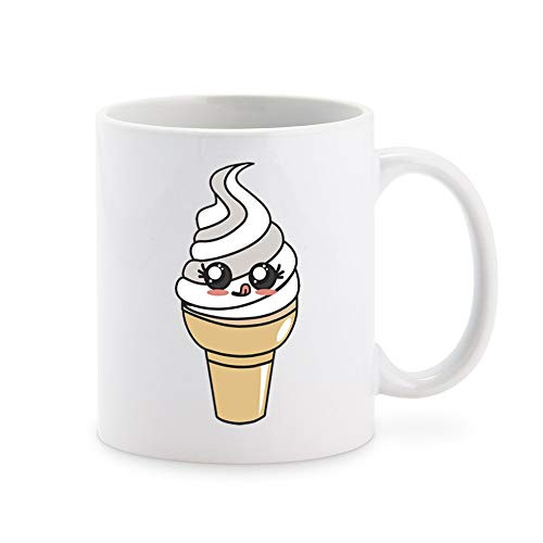 Adorable Cute Kawaii Dessert Cartoon Emoji - Soft Serve Cone Coffee Mug Tea Cup Novelty Gift Mugs 11 oz Adorable Cute Kawaii Dessert Cartoon Emoji - Soft Serve Cone Coffee Mug Tea Cup Novelty Gift Mugs 11 oz