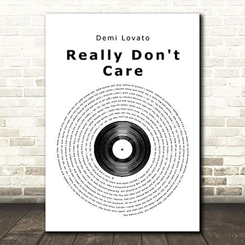 Really Dont Care Vinyl Record Song Lyric Print