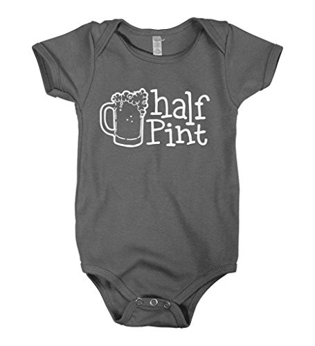 Mixtbrand Baby Boys Half Pint Infant Bodysuit 6M Charcoal