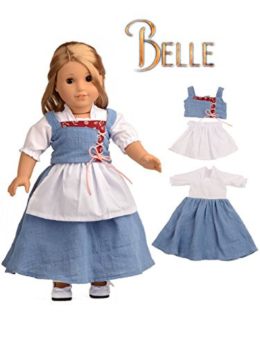 Sweet Dolly Doll Clothes Belle Village Dress for 18 Inch American Girl Dolls