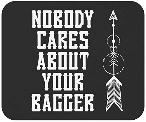 Gag Mousepad Mousemat - Sarcasm Funny Nobody Cares About Your Bagger Black Mouse Pad Riding Motorcycle Gag 9 inch Mouse Pad Mouse Mat Office Poster