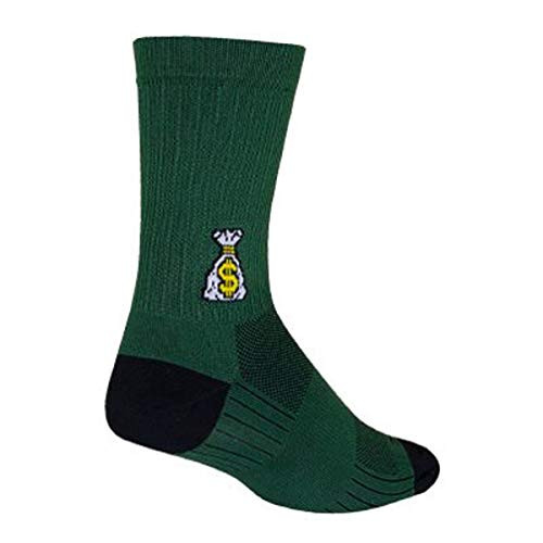 SockGuy SGX 6in Money Bags Performance Cycling Running Socks  Money Bags - L XL
