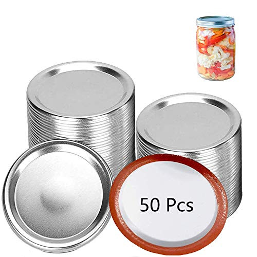 50 Packs Canning Lids Regular Mouth Canning Jar Lids Split-type Mason Jar Lids for kerr and Ball Canning Jars Food Storage