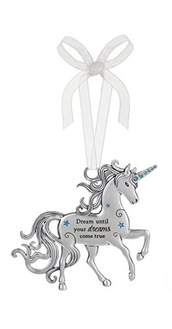 3 Inch Inspirational Zinc Unicorn Ornament - Dreams until your dreams come true