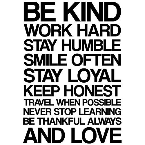 My Vinyl Story Be Kind Work Hard Stay Humble Wall Decal Inspirational Wall Decal Motivational Office Decor Quote Inspired Motivated Positive Wall Art Vinyl Gym Sticker School Classroom Decor