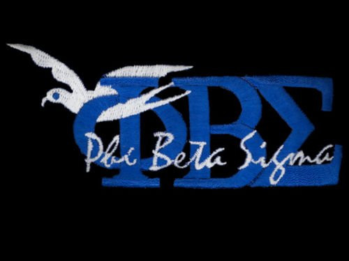 Phi Beta Sigma 1 3 8 inchT W Blue Sphinx letters Emblem Patch