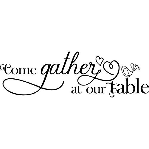 My Vinyl Story Come Gather at Our Table Wall Sticker Dining Room Wall Decal for Living Room Family Decor Sign Quote Wall Art Vinyl Wall Decal Kitchen Bed Room Words and Saying Rustic Farmhouse