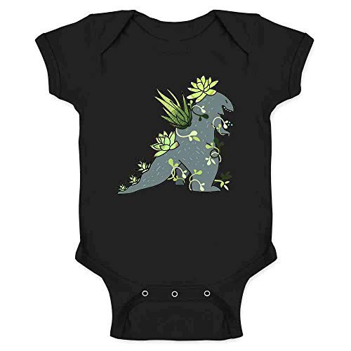 Pop Threads Plantzilla Succulent Kaiju Funny Monster Plants Black 6M Infant Baby Boy Girl Bodysuit