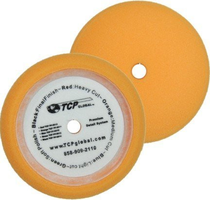 8" Orange Foam Buffing Pad Coarse Cutting Polish Hook & Loop - Standard Grade Cutting Pad