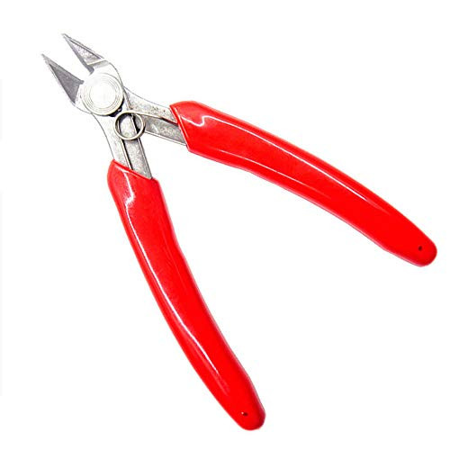 YEGOOD Wire Flush Cutter Rebound Spring 5Inch Diagonal Cutting Pliers Micro Wire Cutter for Electronics Wires Jewelry Screws and DIY  Red-5inch  