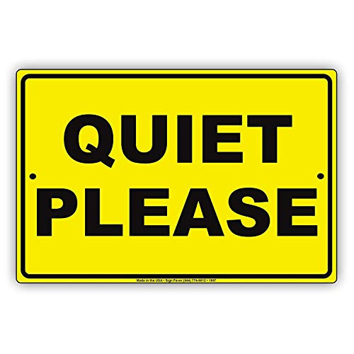Warning Sign Quiet Please Silent Zone Restriction Road Sign Business Sign 8X12 Inches Aluminum Metal Tin Sign Z0512