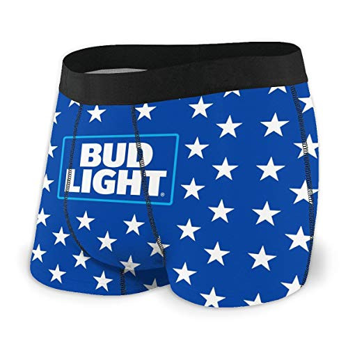 Bud Light Mens Boxer Briefs Beer Logo Mens Boxer Briefs Soft Underwear Stretch Boxer Trunks S-2XL