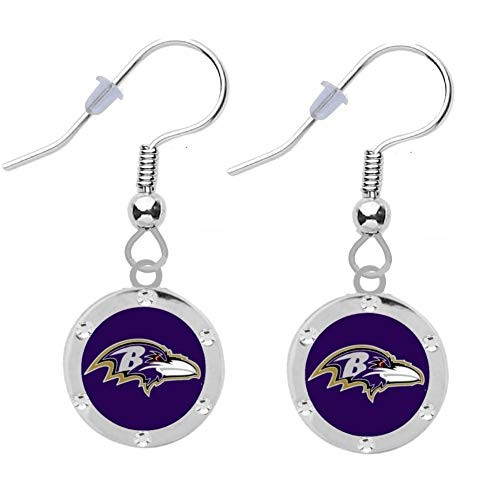 Baltimore Ravens Crystal Earrings Pierced