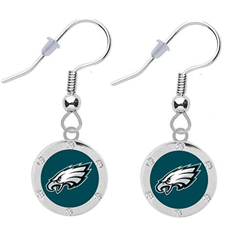 Philadelphia Eagles Crystal Earrings Pierced