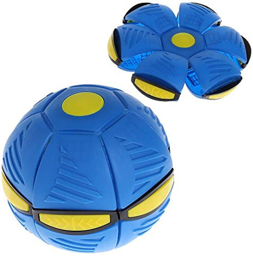 FeiWen Magic UFO Ball Deformed Flying Saucer Ball Vent Ball Frisbee Deformed Ball Parent-Child Toys Beach Games Outdoor Sports Gift  Blue