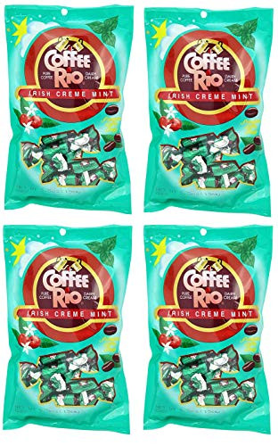 Adams  and  Brooks Coffee Rio Coffee Candy Pack of 4  Coffee Caramels 5.5 Ounces  Made with Real Coffee and Cream  Irish Creme Mint