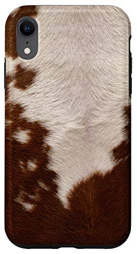 iPhone XR Cow Milk Cowhide Skin Print Farm Animal Brown Gift Case