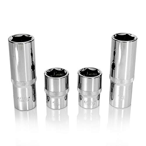 Car Guy Tools 18mm Socket Four Pack  1 2 inch Drive 6pt Shallow and Deep