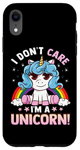 iPhone XR Dont Care Cute Unicorn Kawaii Case