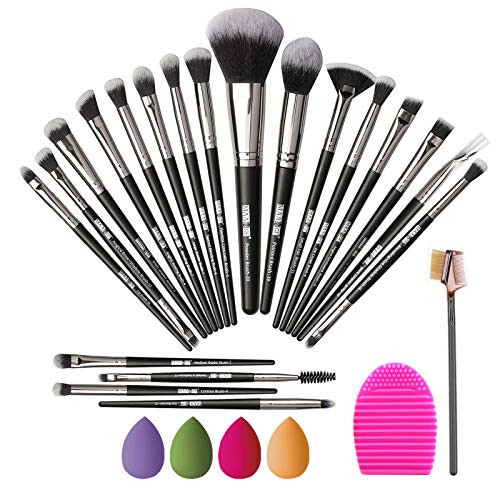 Makeup Brushes 20Pcs Professional Makeup Brush Set Foundation Eyeshadow Blush BrushTravel Kabuki Blending Concealers Face Powder Eye Make Up Brushes Set Kit - BlackSilver Makeup Brushes 20Pcs Professional Makeup Brush Set Foundation Eyeshadow Blush BrushTravel Kabuki Blending Concealers Face Powder Eye Make Up Brushes Set Kit - BlackSilver