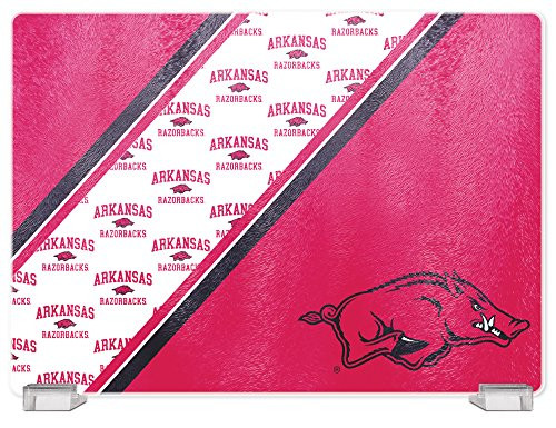 Duck House NCAA Arkansas Razorbacks Tempered Glass Cutting Board with Display Stand