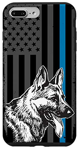 iPhone 7 Plus 8 Plus Gift for K9 Handler Police Dog Thin Blue Line Gift Phone Case