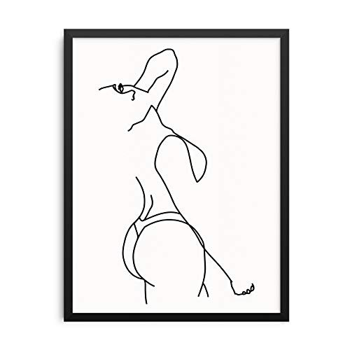 Line Drawing Womans Body Shape Wall Art Print Female Silhouette Drawing Poster 11 inchx14 inch UNFRAMED Minimalist Trendy Artwork for Bedroom Bathroom Living Room Home Decor  OPTION 1