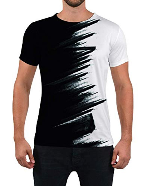 Alistyle Women Mens 3D Black White Graffiti Print Short Sleeve T-Shirts Summer Funny Graphics Slim Fit Crewneck Tees Tops XL Alistyle Women Mens 3D Black White Graffiti Print Short Sleeve T-Shirts Summer Funny Graphics Slim Fit Crewneck Tees Tops XL