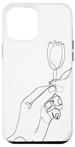 iPhone 12 Pro Max Minimal Flower Line Art Case