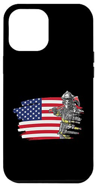 iPhone 12 Pro Max Firefighter Fire Department Gift - US Flag Thin Red Line Fir Case