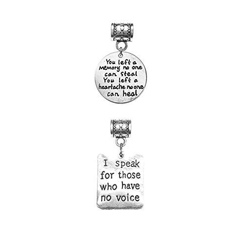 Inspirational charms silver fit Pandora style bracelets or add to a neck chain or key chain - by Mossy Cabin