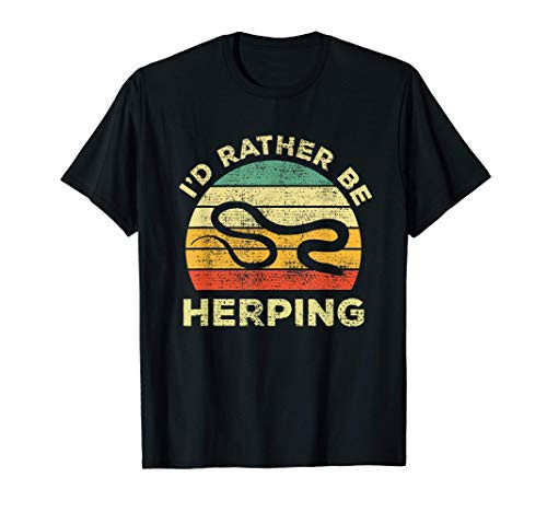 Herpetology And Herping Vintage Gift Id Rather Be Herping T-Shirt