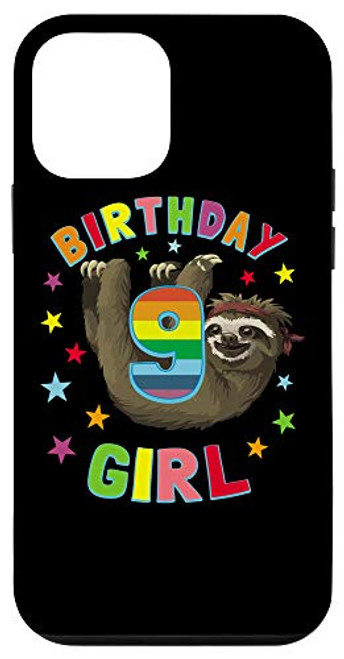 iPhone 12 mini Girl 9th Birthday Sloth 9 Year Old B-day Party Kids Gift Case