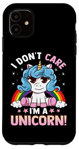 iPhone 11 Dont Care Cute Unicorn Kawaii Case