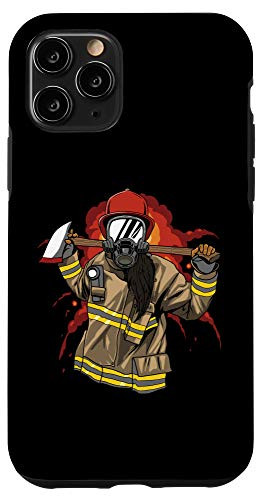 iPhone 11 Pro Firefighter Fire Department Gift - Thin Red Line Firewoman Case