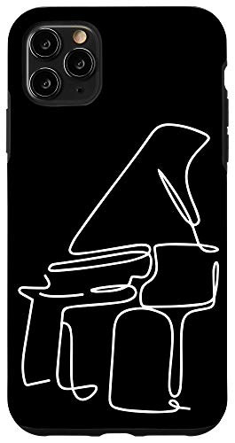 iPhone 11 Pro Max Music Piano Line Art Abstract Minimalist Cool Musician Gifts Case