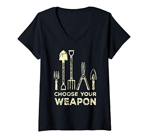 Womens Funny Gardening Flower Garden Gift for Gardener V-Neck T-Shirt