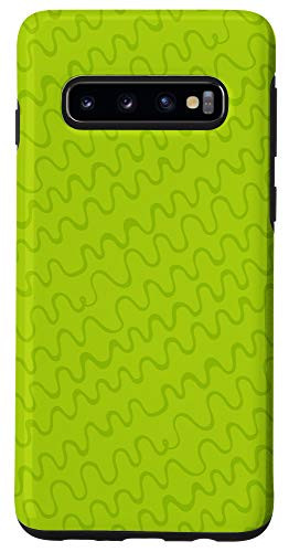 Galaxy S10 Light and Dark Green Wavy Lines Case