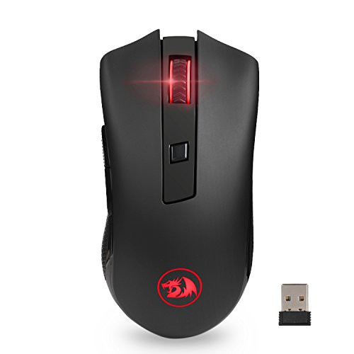 Redragon M652 Optical 2.4G Wireless Mouse with USB Receiver, Protable Gaming & Office Mice, 5 Adjustable DPI Levels, 6 Buttons for Desktop, Macbook, Notebook, PC, Laptop, Computer