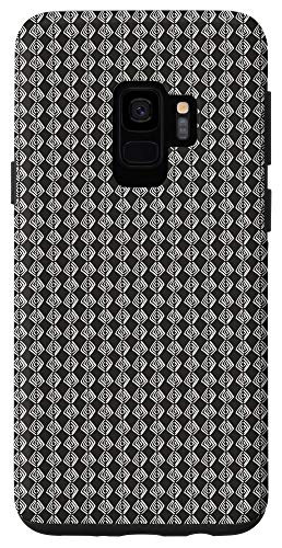 Galaxy S9 Ethnic Line Circular Pattern - Black and White Background Case