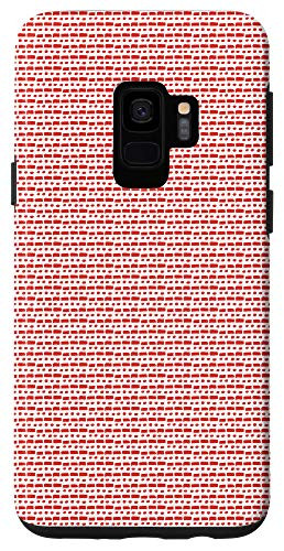 Galaxy S9 Ethnic Line Art Pattern - Red and White Background Case