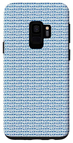 Galaxy S9 Ethnic Line Art Pattern - Blue and White Background Case