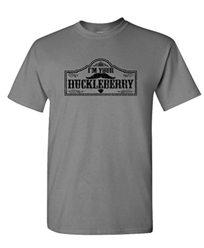 Im Your Huckleberry - doc Holliday Western - Mens Cotton Tee 2XL Charcoal