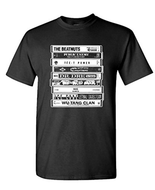 Hip HOP Artists Cassettes Old School Rap - Mens Cotton T-Shirt 2XL Black
